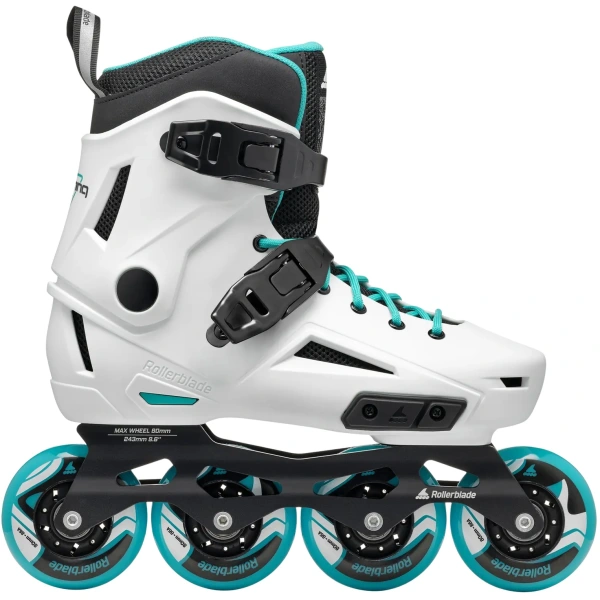 Rollerblade Lightning Freeskates Inline Rulleskøjte til dame 80mm Hvid/Aqua