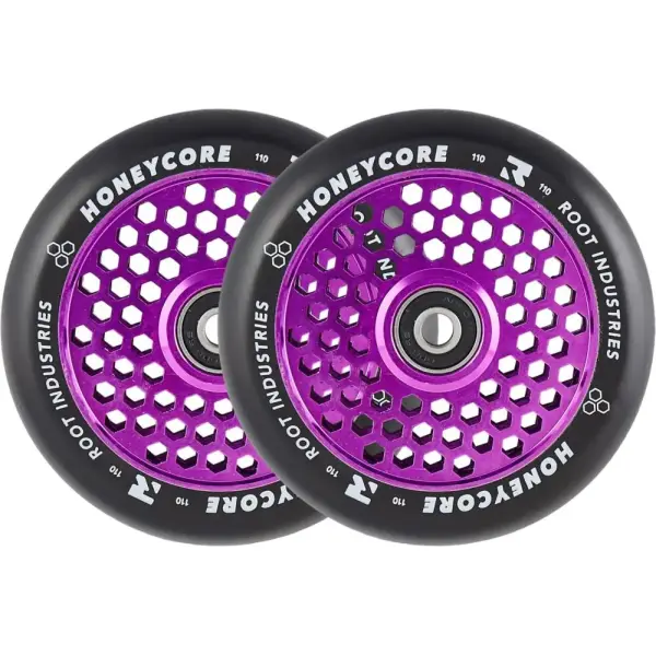 Hjul Til Løbehjul Root Honeycore Sort 110mm 2-Pak (110mm - Lilla)