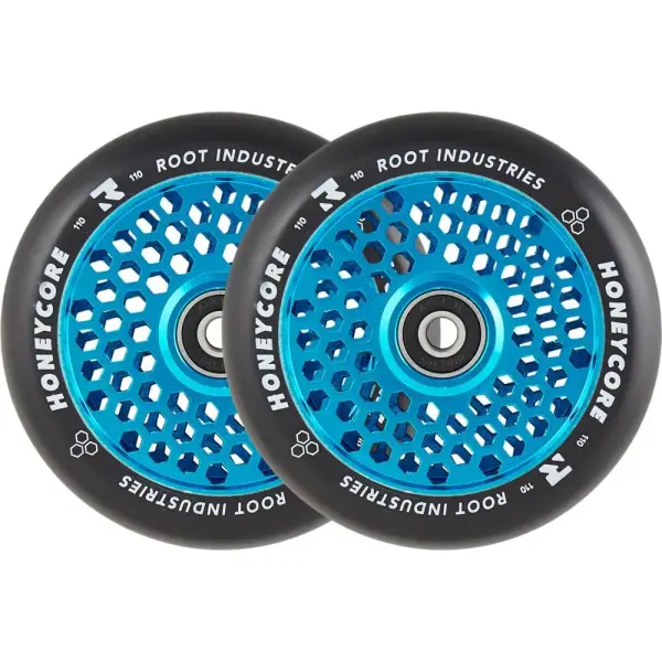 Stunt Scooter Rollen Root Honeycore Schwarz 110mm 2 Stk. (110mm - Blau)