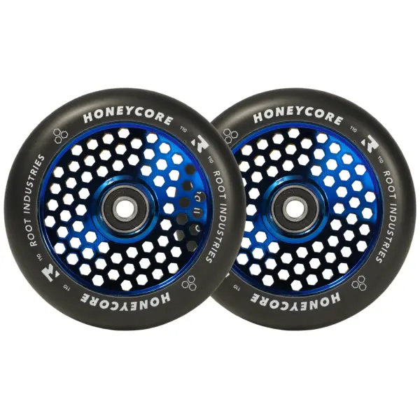 Hjul Til Løbehjul Root Honeycore Sort 110mm 2-Pak (110mm - Blue Ray)