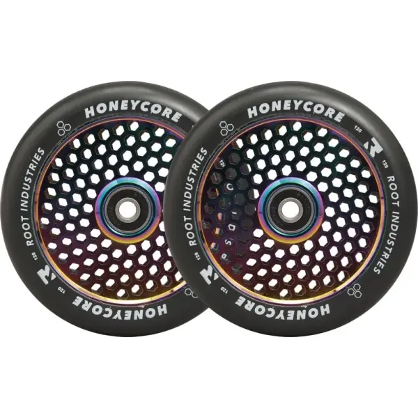 Hjul Til Løbehjul Root Honeycore Sort 120mm 2-Pak (120mm - Neochrome)