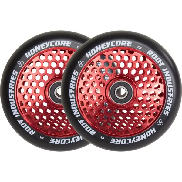 Stunt Scooter Rollen Root Honeycore Schwarz 120mm 2 Stk. (120mm - Rot)