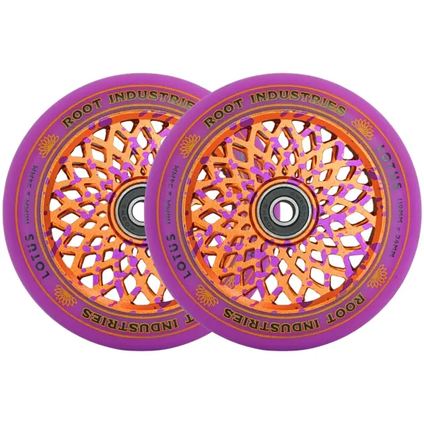 Hjul Til Løbehjul Root Lotus 2-Pak (110mm - Purple/Burnt Orange)
