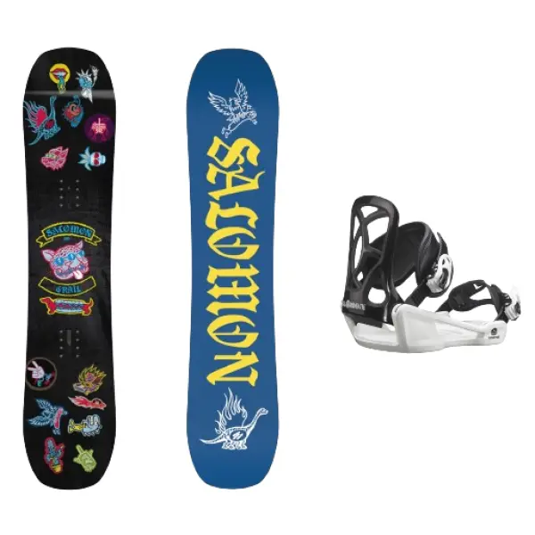 Snowboard Salomon Grail board + Goodtime XS Bindung Set (130cm - Schwarz)