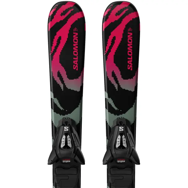 Børneski Salomon Qst XS + C5 GW (70cm - Sort)