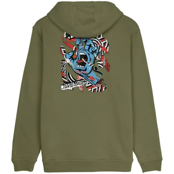Hoodie Santa Cruz Damaged Hand (M - Deep Olive)
