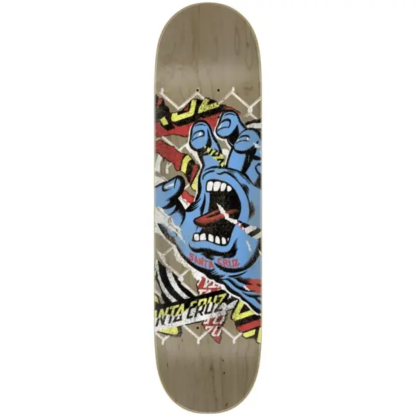 Skateboard Deck Santa Cruz Damaged Hand (8.25" - Blau)