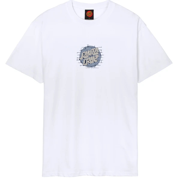 T-Shirt Santa Cruz Scrawl Brick Dot (S - Hvid)