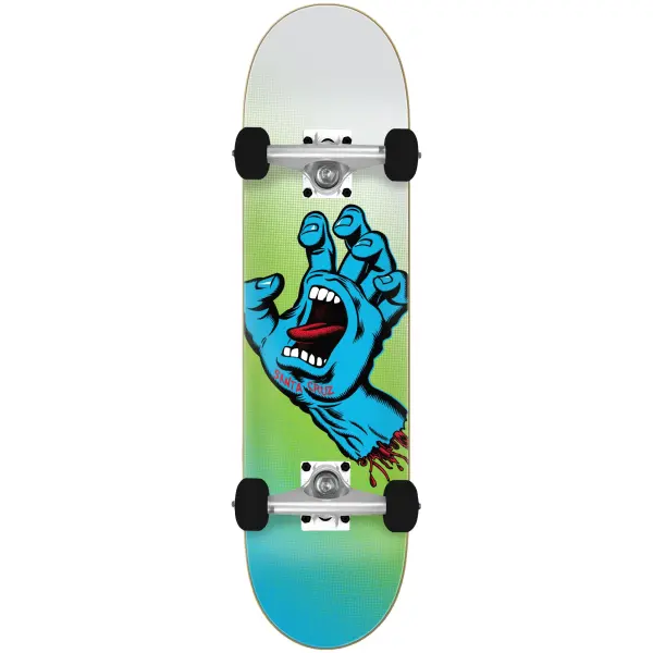 Skateboard Komplettboard Santa Cruz Screaming Hand Fade Full (8" - Blau)