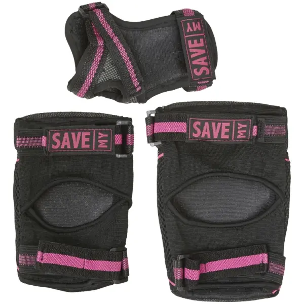 Skeeler Beschermers Save My Bones (M - Zwart/Roze)