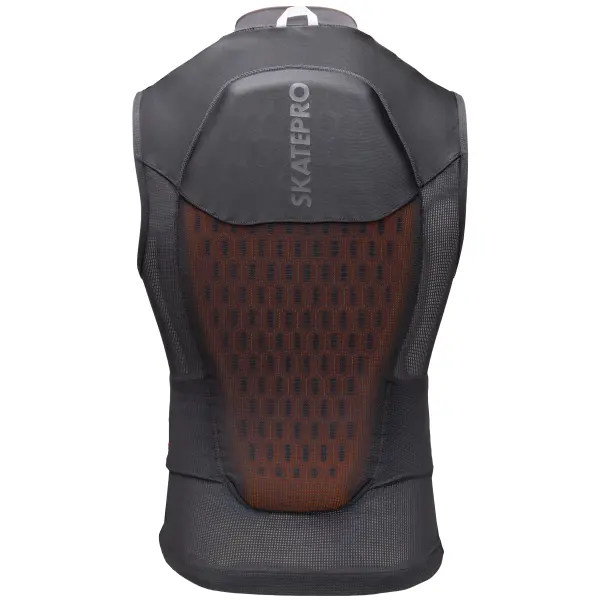 SkatePro Stretch Back Beskyttelse Vest (XS - Sort)