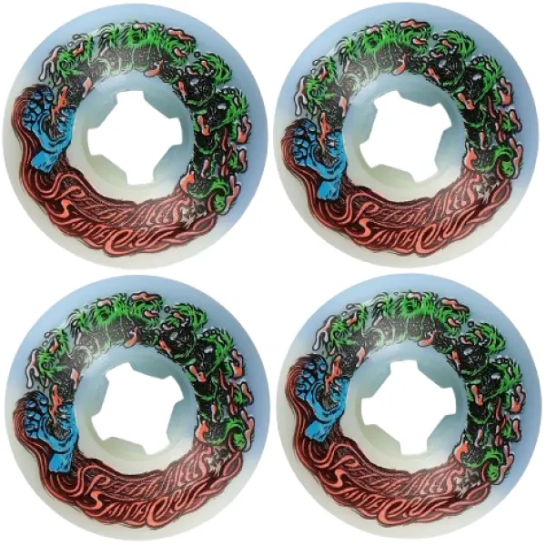 Slime Balls Hairballs 50-50 95A Skateboardwielen 4-Pack (53mm - Wit/Blauw)