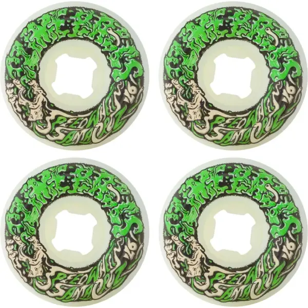Slime Balls Vomit Mini II 97A Skateboardwielen 4-Pack (54mm - Wit/Groen)