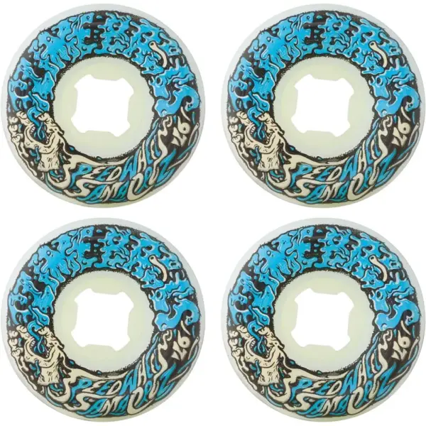 Skateboard Rollen Slime Balls Vomit Mini II 97A 4 Stk. (53mm - Weiß/Blau)