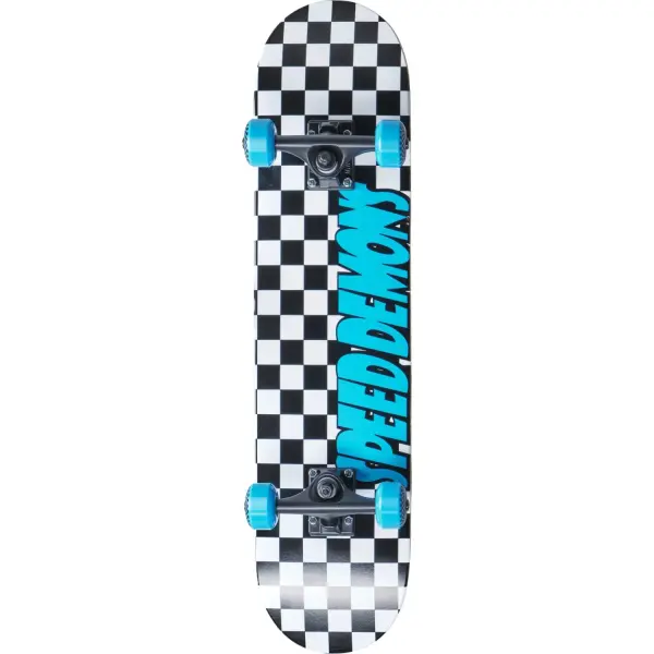 Skateboard Komplettboard Speed Demons Checkers (8" - Schwarz/Blau)