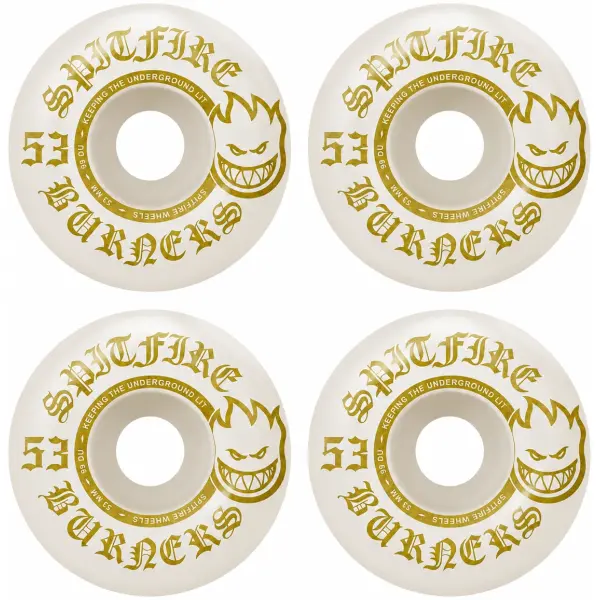 Skateboard Hjul Spitfire Burner Bighead (53mm - Hvid/Gul)