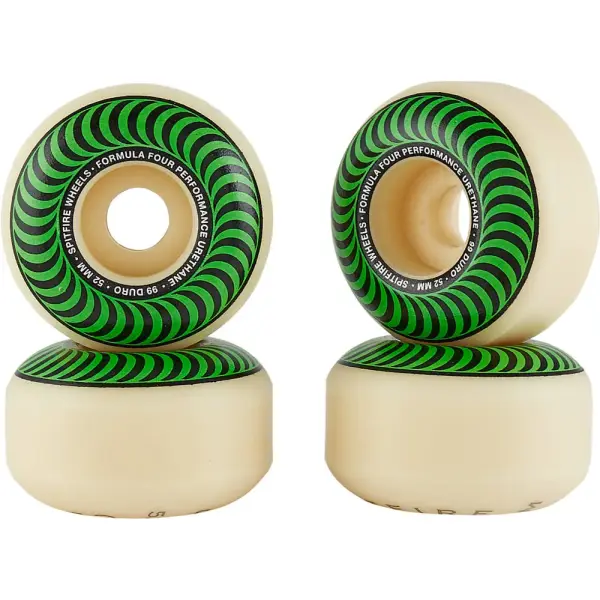 Skateboard Rollen Spitfire Formula Four 99A 4 Stk. (52mm - Grün)