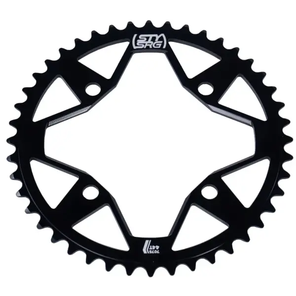 BMX Kettenblatt Stay Strong 4-Schraube 7075 Aluminium (Schwarz - 49T)