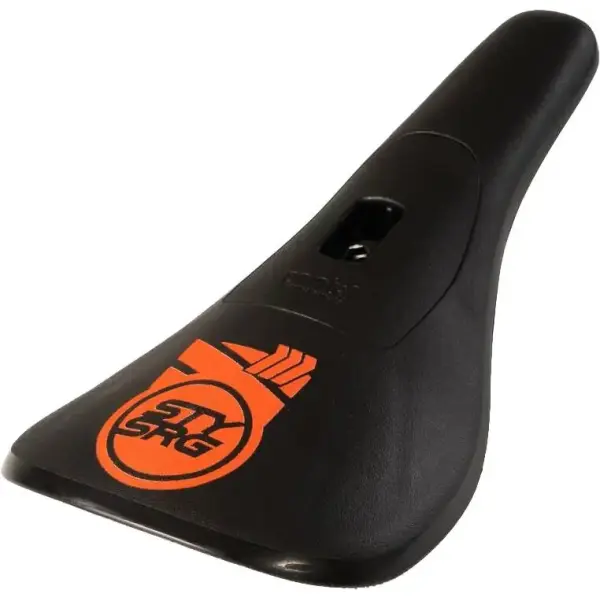 BMX Zadel Stay Strong Fast Chevron Plastic (Zwart/Oranje)