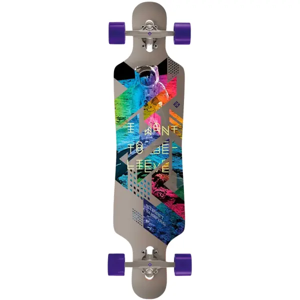Longboard Komplettboard Street Surfing I Want To Believe (39" - Grau)