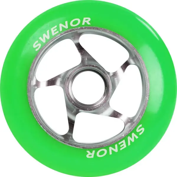 Swenor Skate 100 x 24mm PU Framhjul Rullskidor (Grön - 80A)