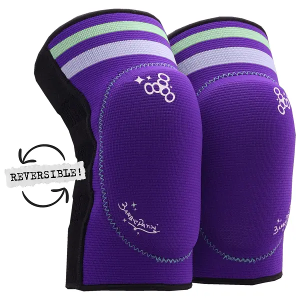 Knæbeskyttere Triple Eight Barbie Patin Reversible Soft (S - Lilla)