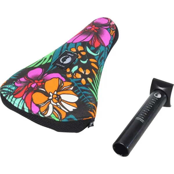 BMX Sadel Wildcat Pivotal og Sadelpind (Flower)